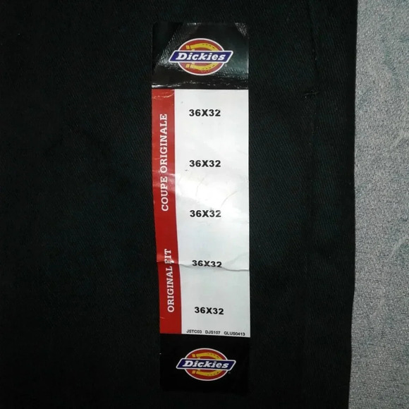 Men's NWT Dickies 864 Original Fit Black Denim Work Pants Size 36x32 - Picture 5 of 10